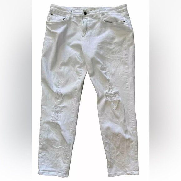 Joes Jeans Sz 29 Jeans White Noelle Slouch High Water Mid Rise Ankle Distressed - Picture 2 of 12
